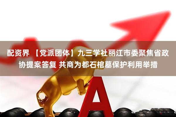 配资界 【党派团体】九三学社丽江市委聚焦省政协提案答复 共商为都石棺墓保护利用举措